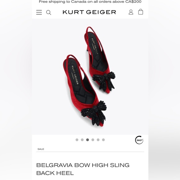 Kurt Geiger Shoes - Kurt Geiger Red Heels with Black Embellished Bow